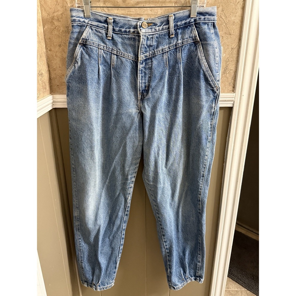 Vintage Acid Wash Mom Jeans Size‎ 12 CHIC Blue Grunge Made in USA 80s